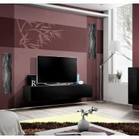 Comoda TV FLY Genarom AM 23 ZZ FY TYP 30 Negru / Negru Lucios